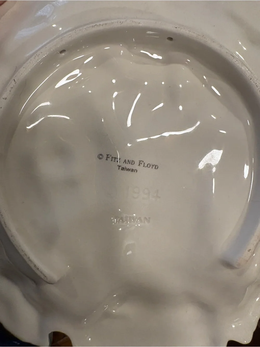 1994 Fitz and Floyd Ceramic Floral Cow Head Decorative Plate Serveware